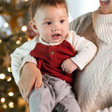 Thermal Organic Boy Tee & Pants Set by The Honey and Bro Co. - Detail View