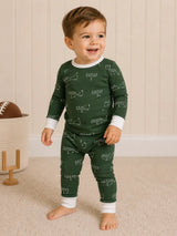 Little Playbook Zinza TENCEL Lyocell football toddler two-piece pajama set by The Honey and Bro Co.