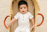 Bamboo Henley Romper - Snap Closure Detail