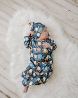 Truck Baby Gown and Hat Set | Infant Boys by Adorable Sweetness - Detail View