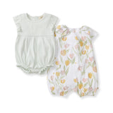 Tulip Field 2-pack Bubble Romper Set by The Honey and Bro Co. - Front View