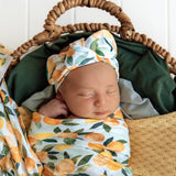 Citrus Squeeze Organic Cotton Topknot Headband - Front View