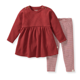 Valentine Stripe Tunic and Pant Set by Burt's Bees Baby - Front View