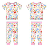 Ladybug Floral Two-Piece Pajamas by Joan's - Front View - Bamboo Baby Pajamas