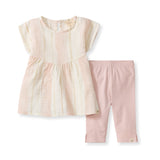 Pacific Stripe Organic Cotton Tunic & Leggings Set by The Honey and Bro Co. - Back View
