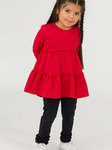 Black Classic Ruffle Leggings with Ruffles by RuffleButts + RuggedButts - Detail View