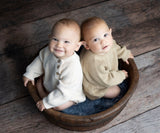 Organic Cotton Elliot Knitted Sweater Romper by OLIVE & CRADLE - Detail View