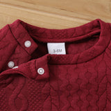 2pcs 95% Cotton Long-sleeve Imitation Knitting Set - View 11