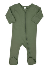 Organic Cotton Long Sleeve Romper with Mittens by The Honey and Bro Co. - Detail View