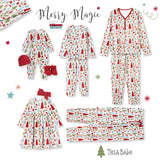 Merry Christmas Bamboo Baby Zippy Matching Family Romper by Tesa Babe - Lifestyle View