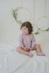 Marley Dusty Rose Organic Bubble Romper - Front View by Mimi & Me