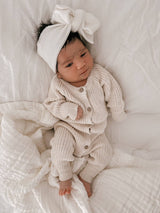 Everyday Ribbed Romper & Booties Gift Set by The Honey and Bro Co. - Detail View