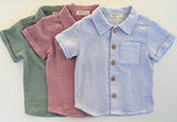 Henry Arctic Blue Shirt - Detail Shot