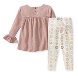 Little Button Organic Tunic & Pants Set by The Honey and Bro Co. - Back View