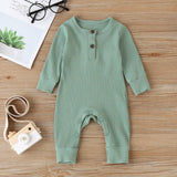 Unisex Ribbed Button-Up Jumpsuit by The Honey and Bro Co. - Back View
