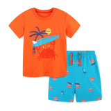 Boys cartoon knit cotton summer short set - view 2 for toddlers 2Y-5Y