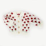 Bitty Blooms Holiday Cardigan Sweater - Front View