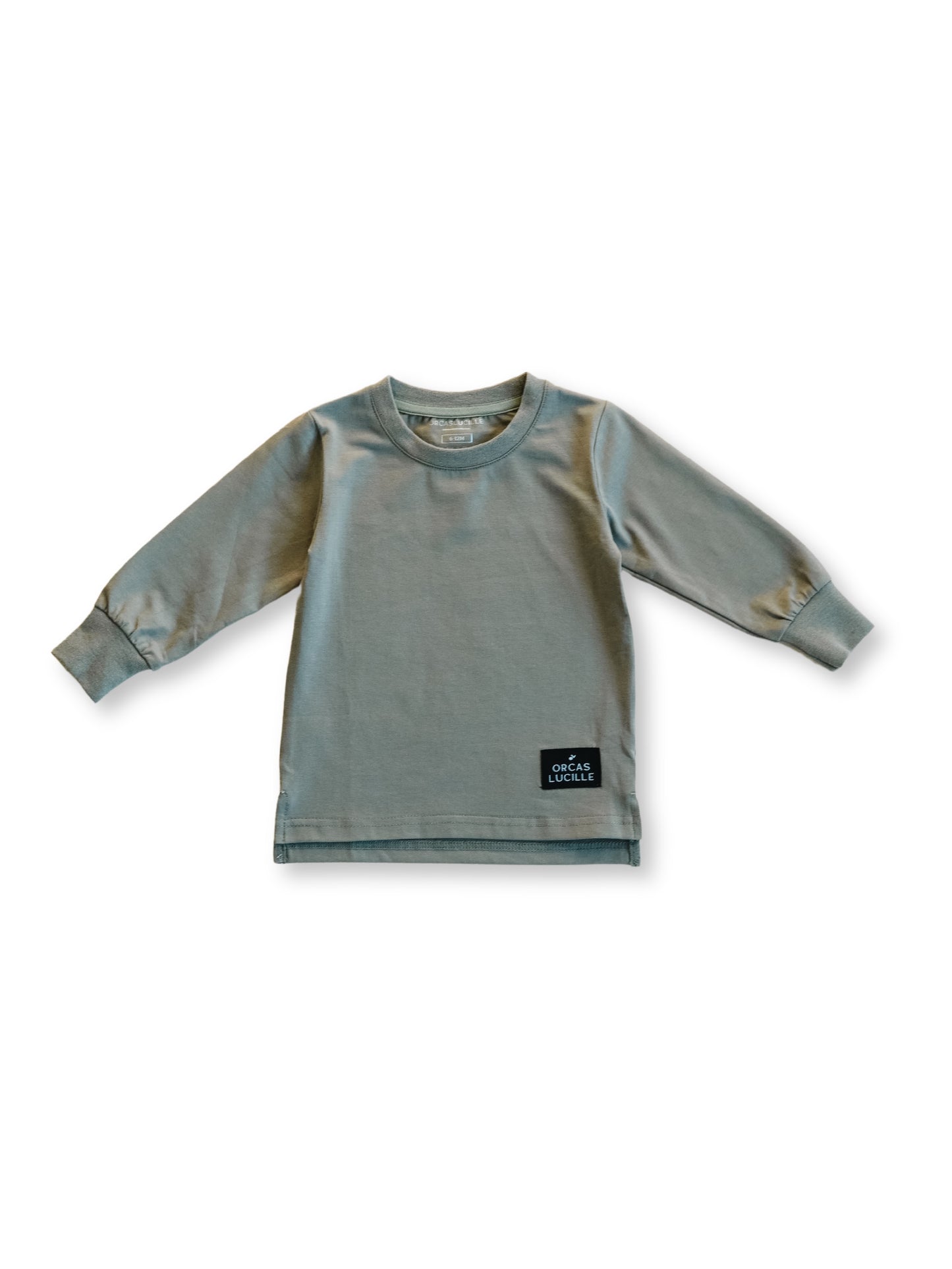 Long Sleeve Tee | Gray Olive by The Honey and Bro Co. - Front View