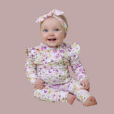 Isla Organic Snugglesuit Convertible Romper with Frill by The Honey and Bro Co. - Front View