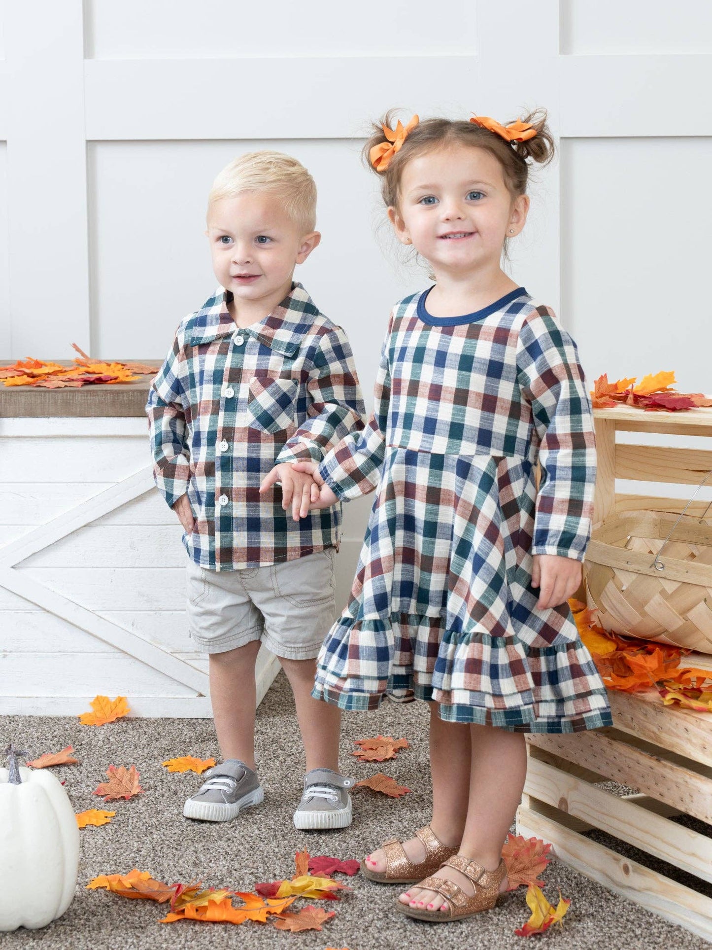 Infant Girl Classics Dress Fall Vintage Plaid Ruffle Swing Dress Marie Nicole XS(18/24mos) Infant Girl Classics Dress Fall Vintage Plaid Ruffle Swing Dress Marie Nicole XS(18/24mos)