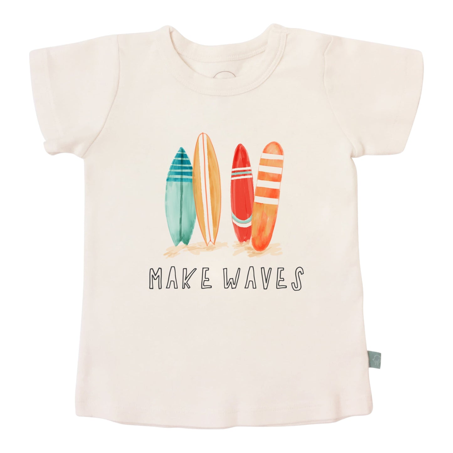 Make Waves Graphic Tee by Finn + Emma - Front View - Organic Cotton Toddler Tee