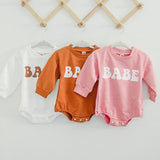 BABE Sweatshirt Romper by The Honey and Bro Co. - Detail View