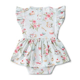 White Rabbit Organic Cotton Short Sleeve Dress by Snuggle Hunny - Lifestyle View - Easter Baby Clothing