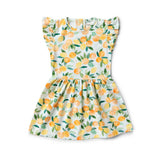 Citrus Squeeze Organic Cotton Short Sleeve Dress - With Headband
