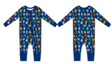 Alphabet Hand-drawn Bamboo Zippy Pajamas by Joan's - Detail View