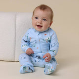 Blue Ocean Organic Snugglesuit - Lifestyle View on Baby