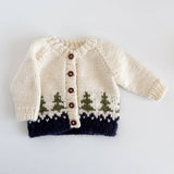 Tree Hand-Knit Baby Cardigan by The Honey and Bro Co. - Front View