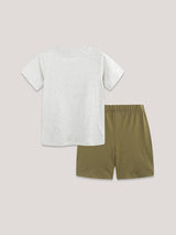 Boys animal cartoon cotton two-piece summer set - view 3 for toddlers 2Y-5Y