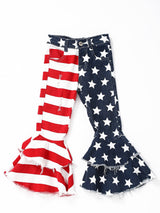 Star Stripe Double Layer 4th Of July Jeans by The Honey and Bro Co. - Front View