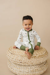 Tiny Tractors Bamboo Zippy Romper by Little Joy Co. - Front View