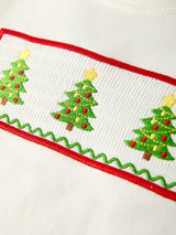 Boys' Christmas Tree Smocked Embroidered Outfit by Rylee Faith Designs - Lifestyle View