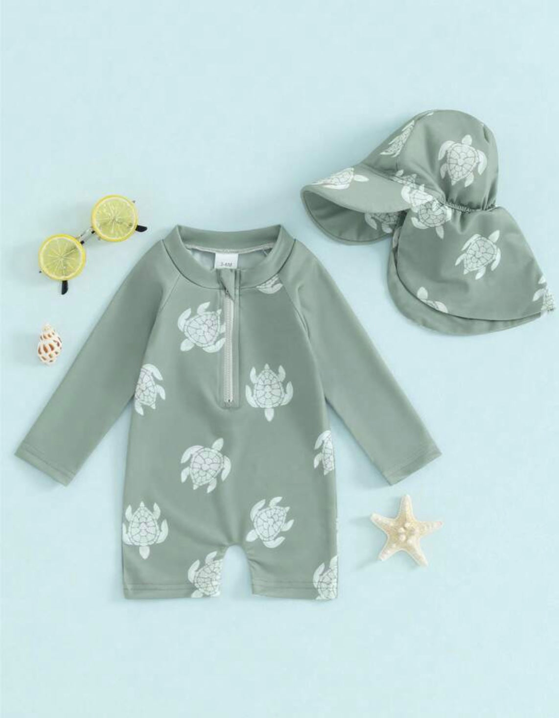 Totally Turtle Swim Set by The Honey and Bro Co. - Back View