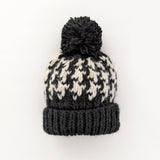 Houndstooth Hand Knit Beanie Hat by The Honey and Bro Co. - Front View