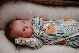 Dinosaur Zoo Knotted Gown by Three Little Tots - View 18 - Newborn Baby Clothing