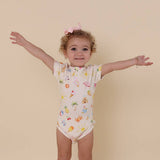 Beach Fun organic cotton bodysuit side view