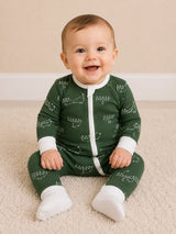 Little Playbook Zinza TENCEL Lyocell football convertible baby zippy pajama by The Honey and Bro Co.