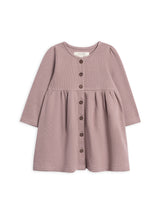 Arden Waffle Knit Button Front Dress | Purple by Colored Organics - Detail View
