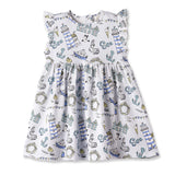 Seashore Dress – Soft Bamboo Summer Dress 18M - 6Y by The Honey and Bro Co. - Detail View