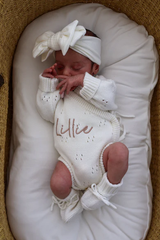 GIA Cotton Ribbed Bow Headband | Milk by Petite + Co - Lifestyle Image 2