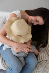 Straw Baby Sun/Beach Hat by The Honey and Bro Co. - Back View