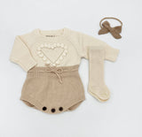Cream Heart Organic Cotton Romper - Collection View