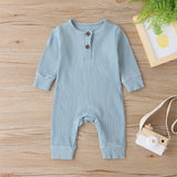 Unisex Ribbed Button-Up Jumpsuit by The Honey and Bro Co. - Back View