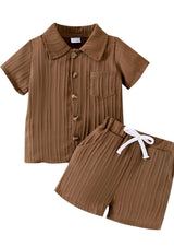 Brown Eyed Boy Ribbed Outfit by The Honey and Bro Co. - Side View