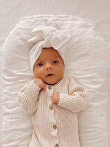 Everyday Ribbed Romper & Booties Gift Set by The Honey and Bro Co. - Lifestyle View