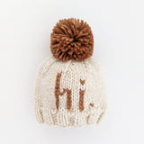 Hi. Pecan Hand Knit Beanie Hat by The Honey and Bro Co. - Front View