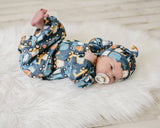 Truck Baby Gown and Hat Set | Infant Boys by Adorable Sweetness - Side View